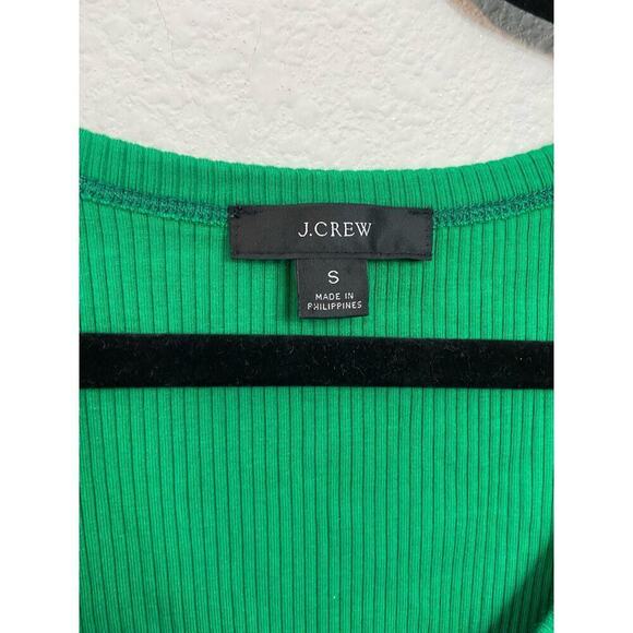 J.Crew ruched midi dress vintage rib in green size S - Picture 3 of 4